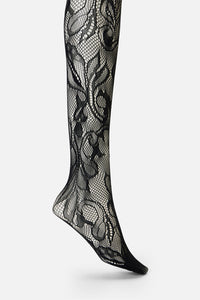 Dangerfield NZ - Black Swirls Fishnet Tights - black