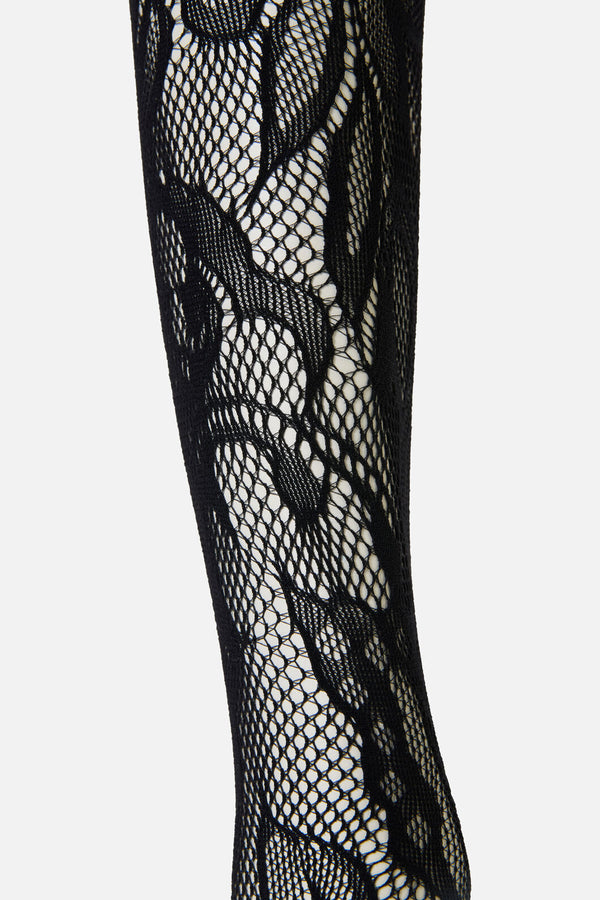 Dangerfield NZ - Black Swirls Fishnet Tights - black