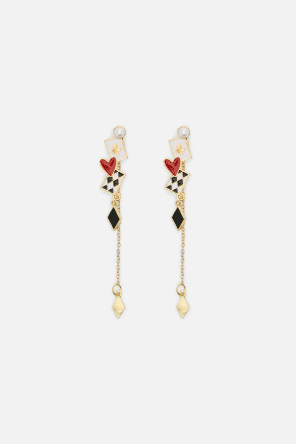 Dangerfield NZ - Card Game Drop Earrings - multi