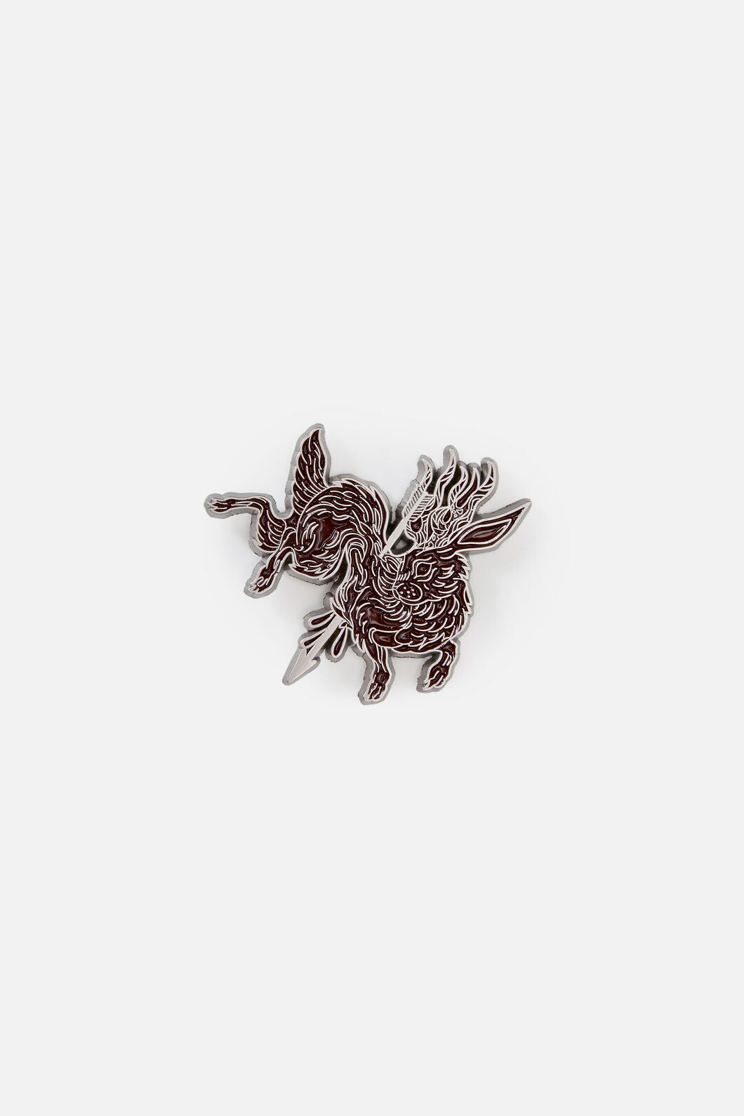 Dangerfield NZ - Jackalope Goth Metal Pin - dark-red