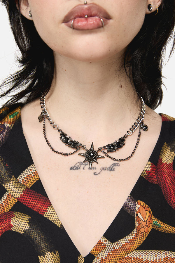 Dangerfield NZ - Wings & Star Necklace - silver