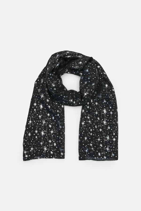 Dangerfield NZ - Galaxy Metallic Printed Scarf - black