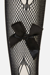 Dangerfield NZ - Black Long Mesh Bow Sock - black
