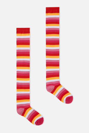 Dangerfield NZ - Red Long Striped Sock - red
