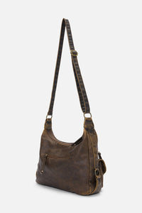 Dangerfield NZ - Distressed Chocolate Zip Bag - chocolate