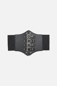 Dangerfield NZ - Four Buckle Waist Belt - black