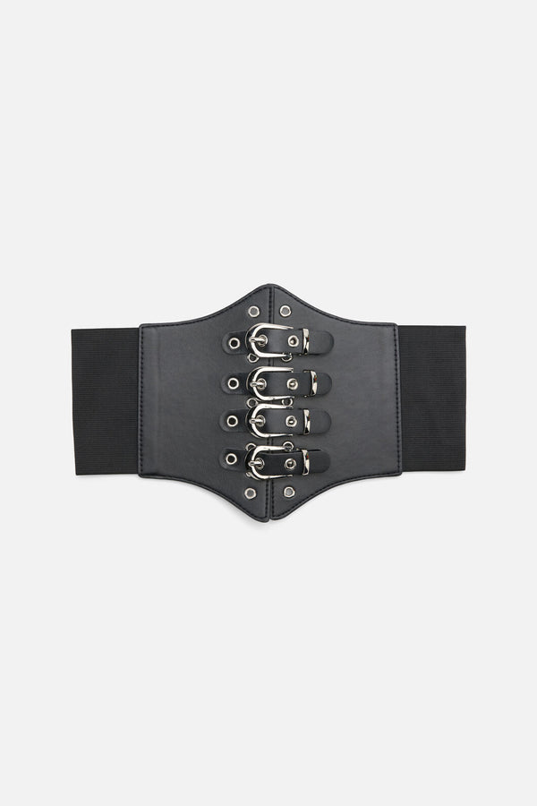 Dangerfield NZ - Four Buckle Waist Belt - black