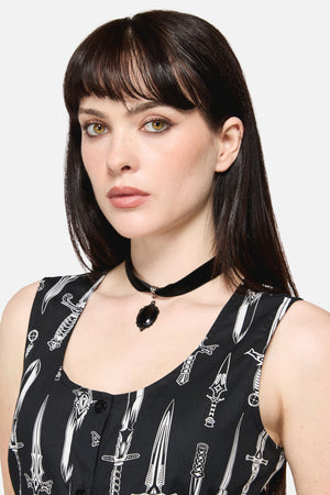 Dangerfield NZ - Black Velvet Charm Choker - black