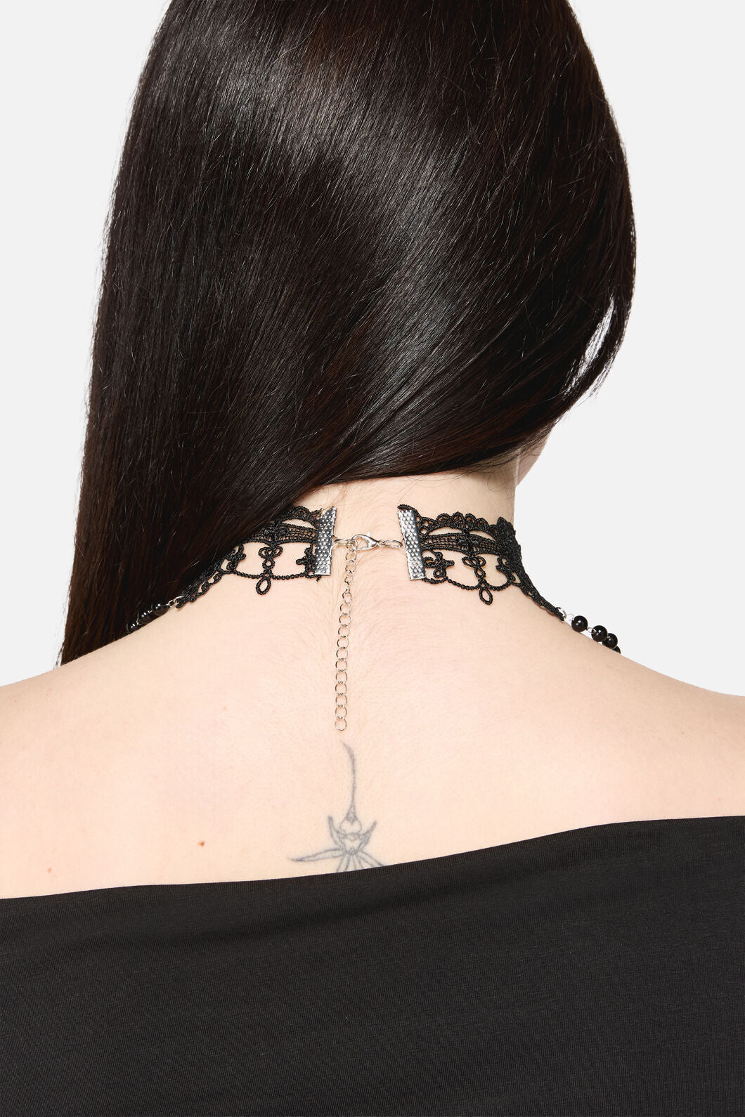 Dangerfield NZ - Gothic Bead & Lace Choker - black