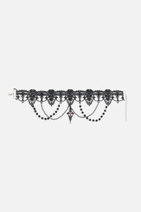 Dangerfield NZ - Gothic Bead & Lace Choker - black