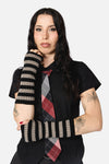 Dangerfield NZ - Ribbed Long Fingerless Gloves - black-grey