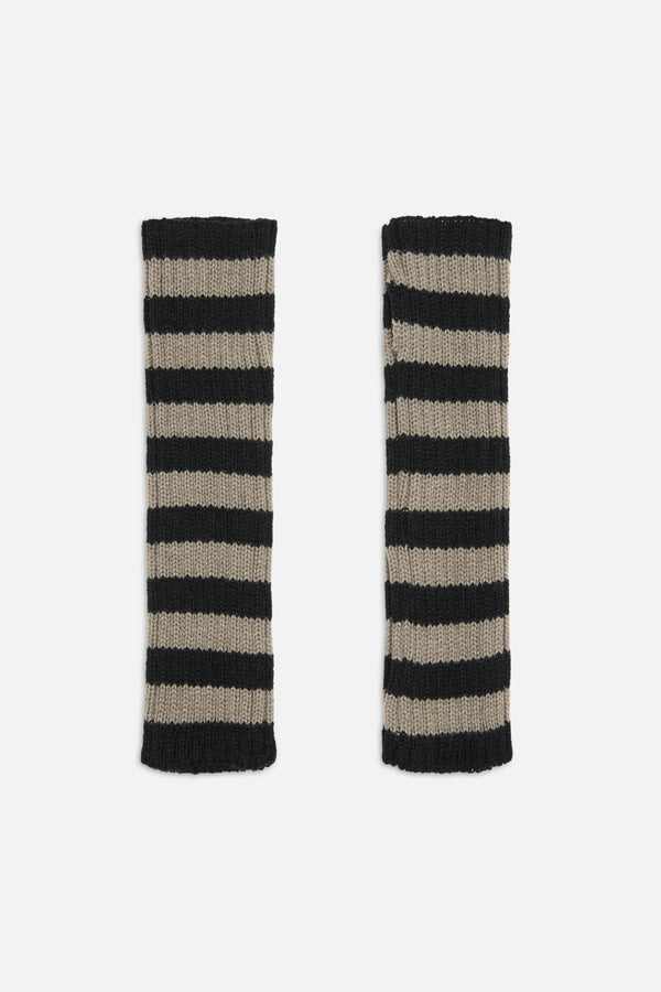 Dangerfield NZ - Ribbed Long Fingerless Gloves - black-grey