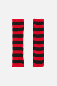 Dangerfield NZ - Ribbed Long Fingerless Gloves - black-red