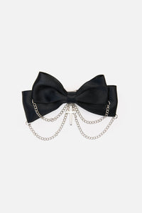 Dangerfield NZ - Cross & Chain Bow Hair Clip - black