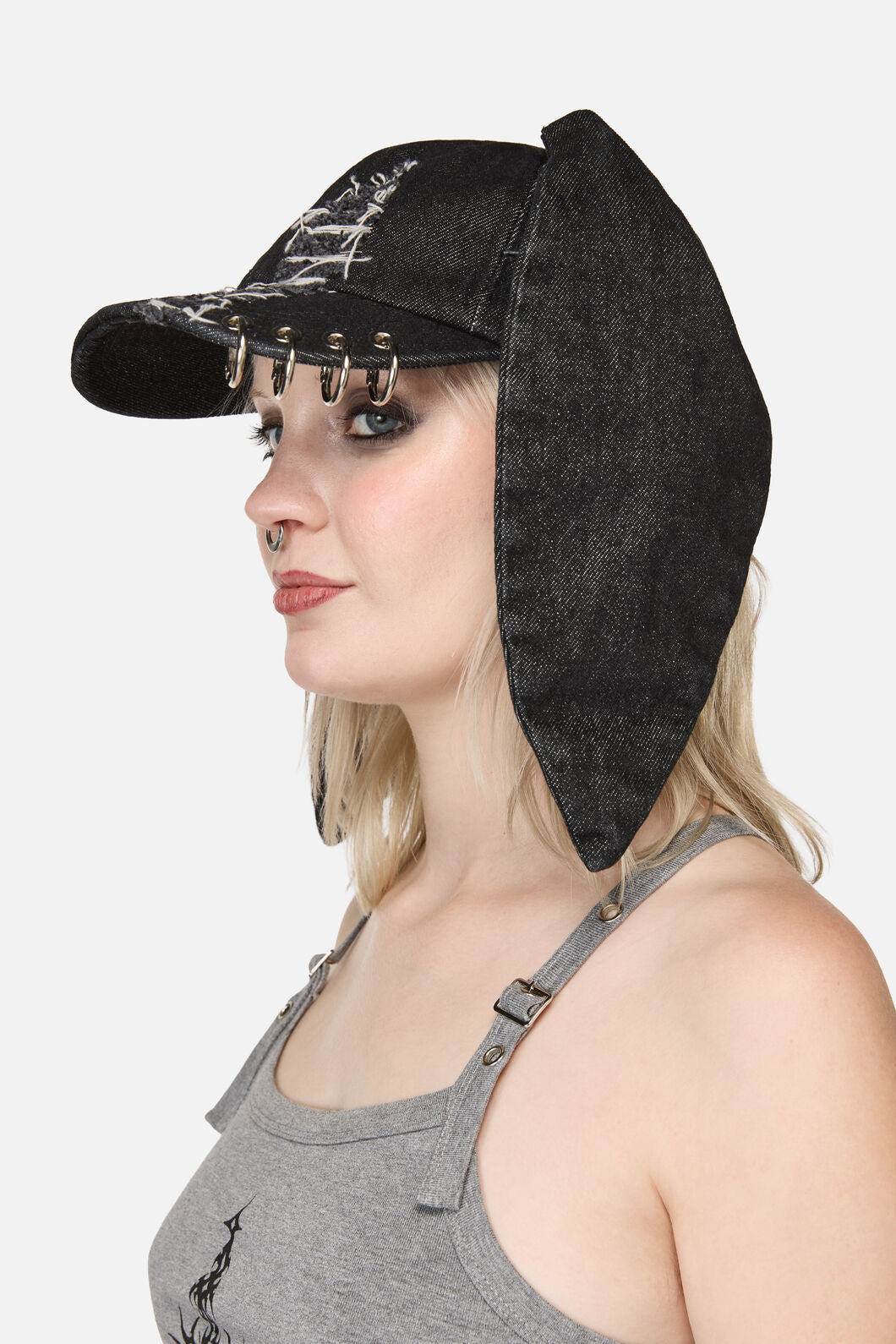 Dangerfield NZ - Distressed Long Ears Cap - black