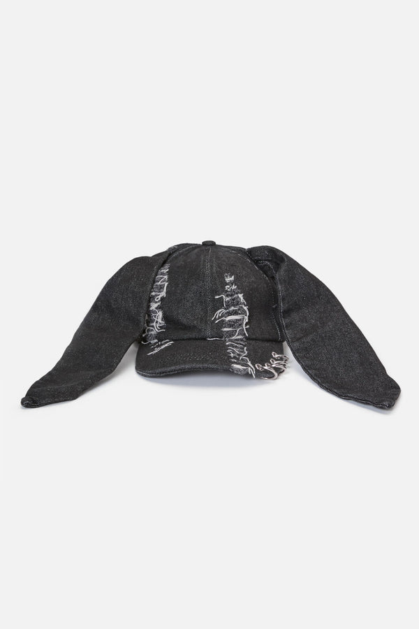 Dangerfield NZ - Distressed Long Ears Cap - black