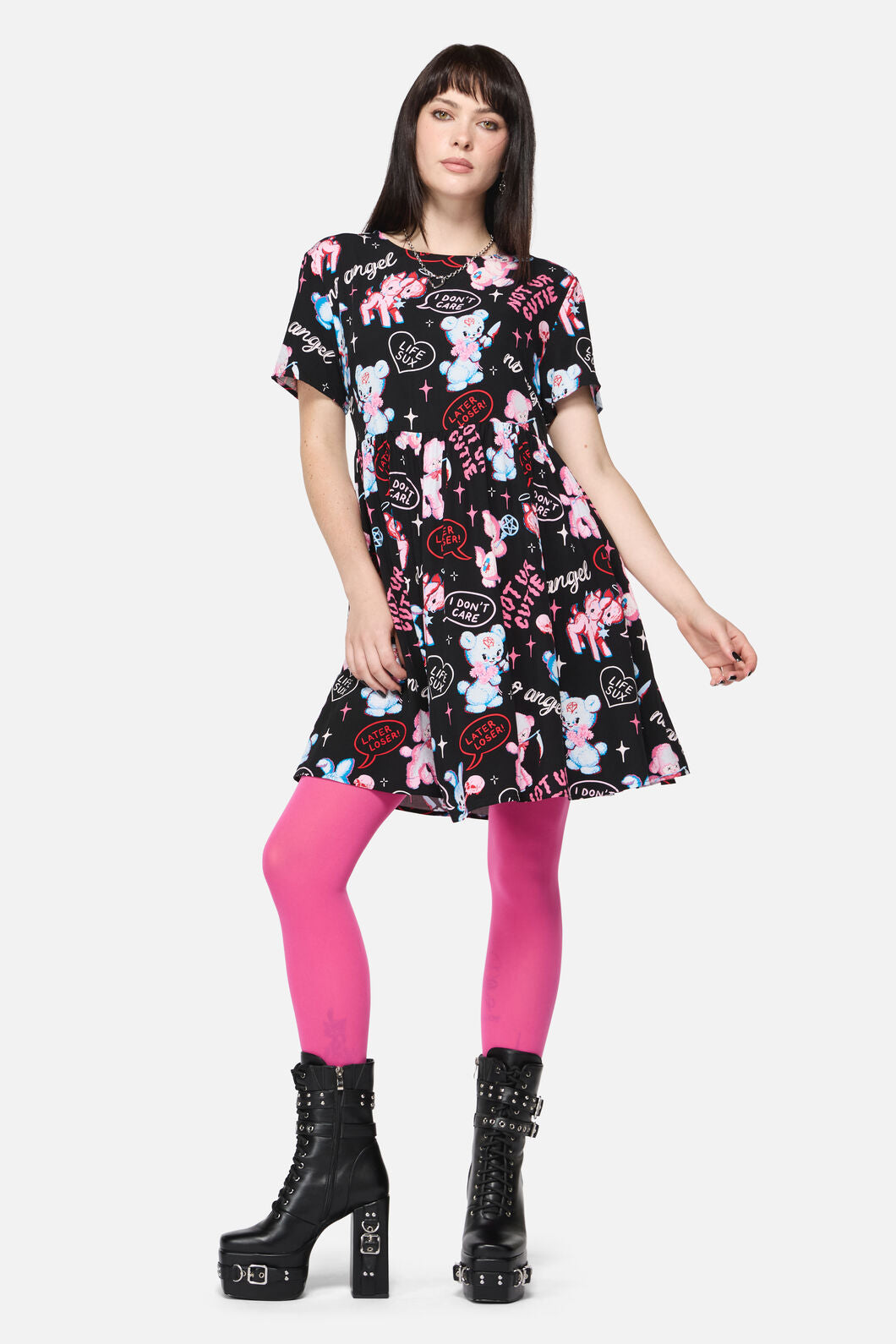 Dangerfield NZ - Hot Pink Plain Tights - hot-pink