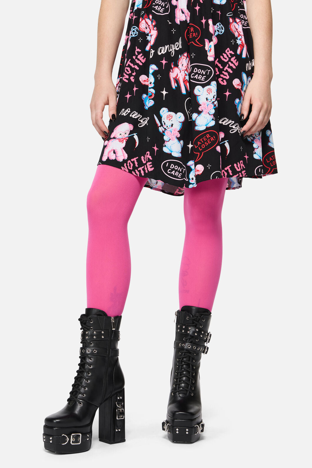 Dangerfield NZ - Hot Pink Plain Tights - hot-pink