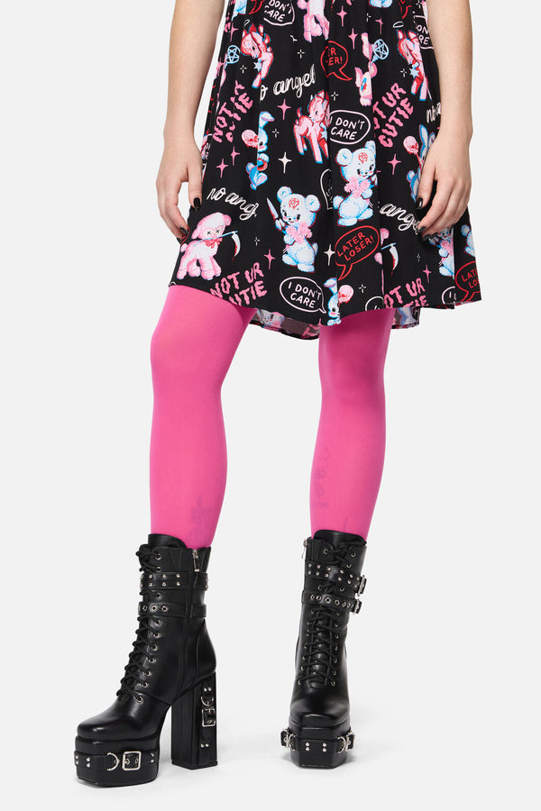 Dangerfield NZ - Hot Pink Plain Tights - hot-pink