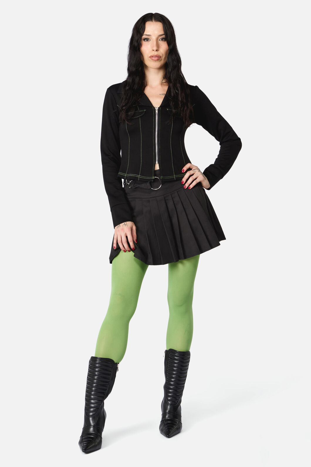 Dangerfield NZ - Green Plain Tights - green