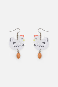 Dangerfield NZ - Chicken & Egg Earrings - white