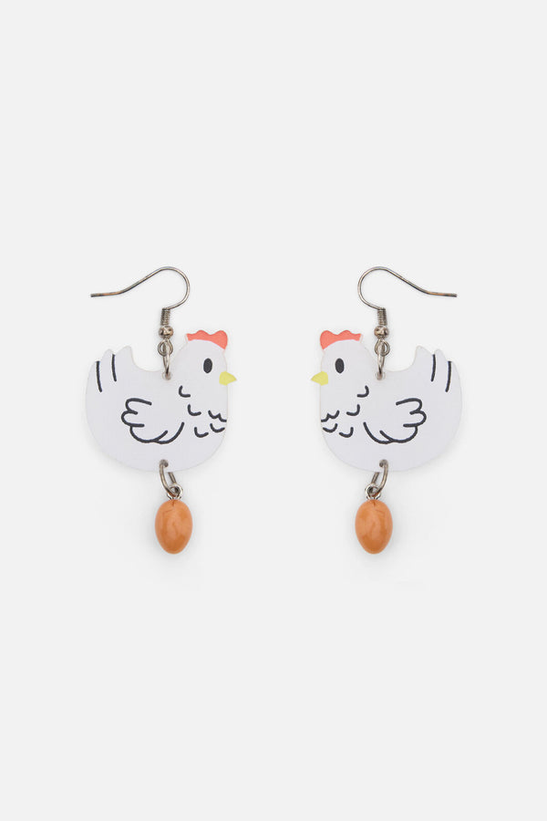 Dangerfield NZ - Chicken & Egg Earrings - white