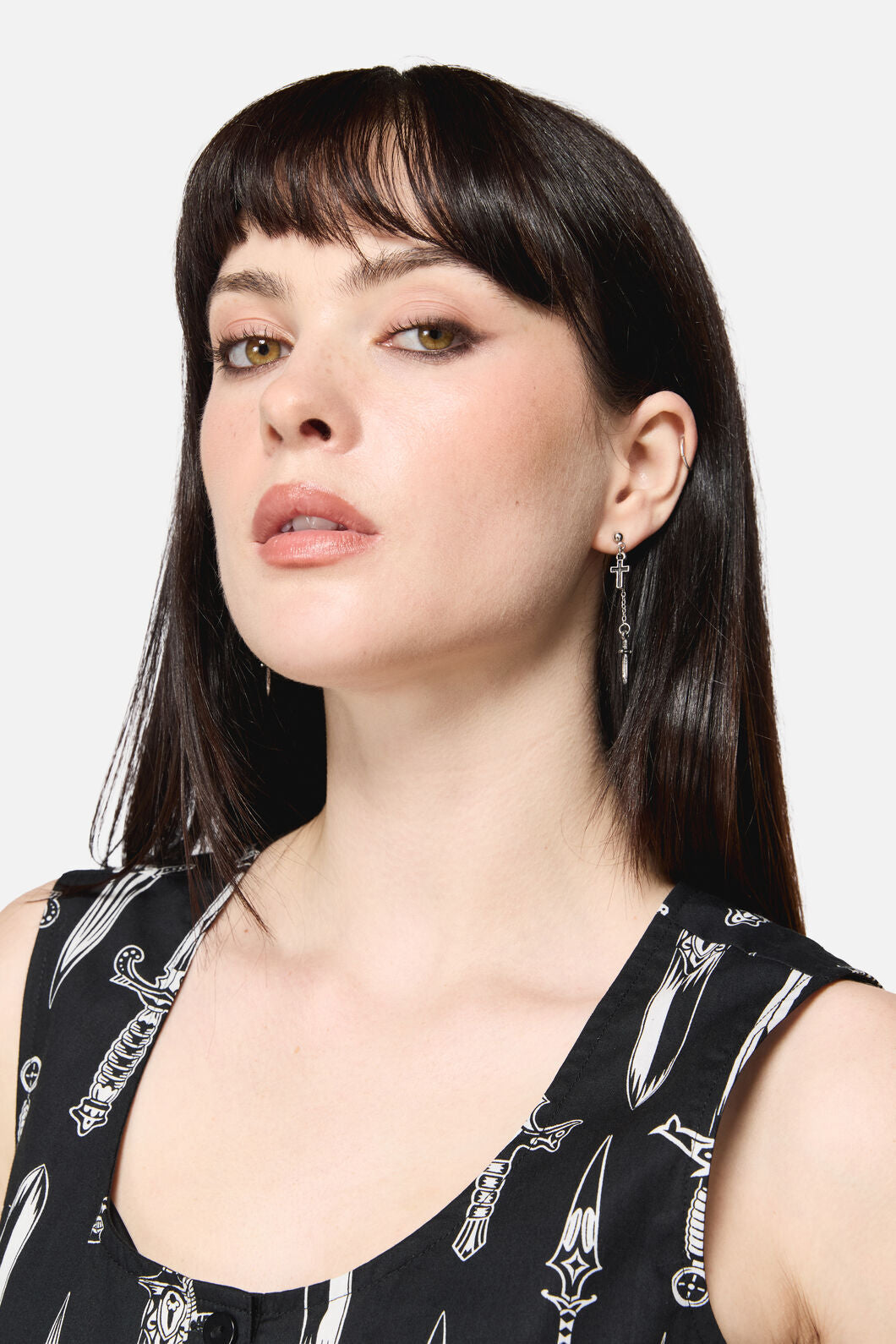 Dangerfield NZ - Cross & Dagger Earrings - silver