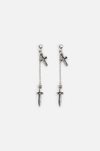 Dangerfield NZ - Cross & Dagger Earrings - silver