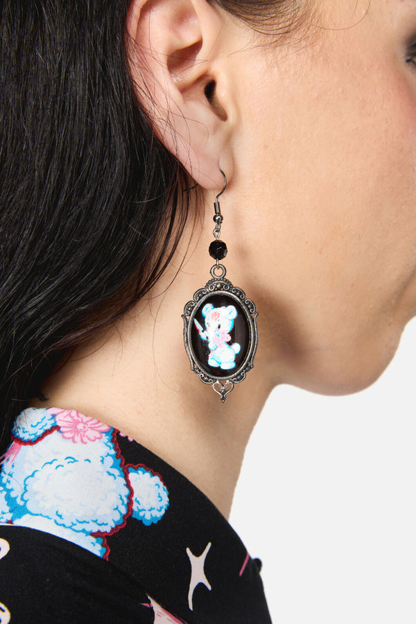 Dangerfield NZ - Creeps Framed Earrings - black