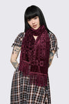 Dangerfield NZ - Velvet Burnout Scarf - burgundy