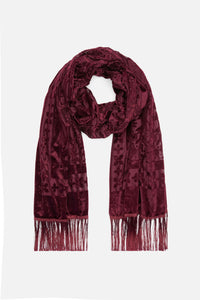 Dangerfield NZ - Velvet Burnout Scarf - burgundy