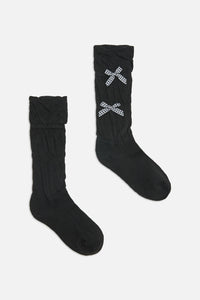 Dangerfield NZ - Gingham Bow Socks - black