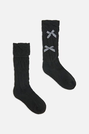 Dangerfield NZ - Gingham Bow Socks - black