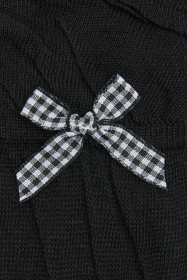 Dangerfield NZ - Gingham Bow Socks - black