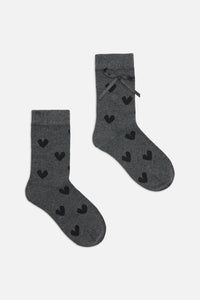 Dangerfield NZ - Heart & Bow Socks - grey