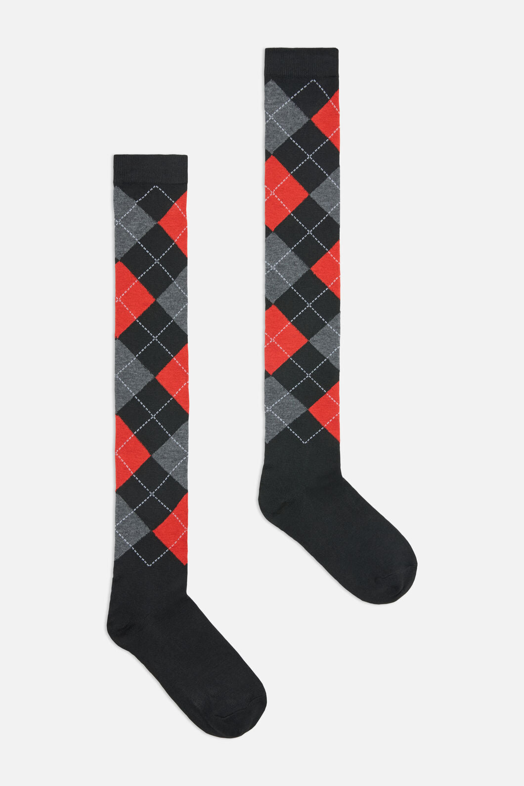 Dangerfield NZ - Long Argyle Socks - black-red