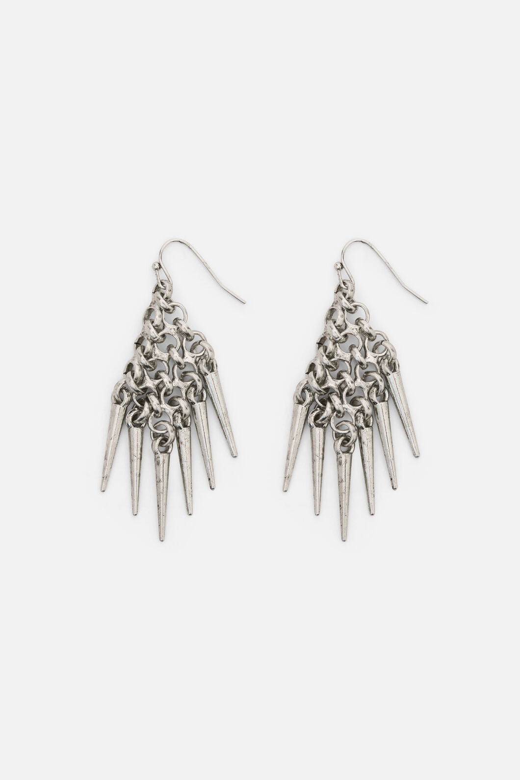 Dangerfield NZ - Chain Mail Spike Earrings - silver