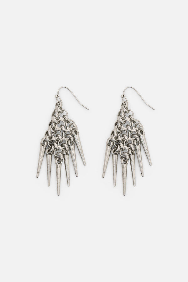 Dangerfield NZ - Chain Mail Spike Earrings - silver