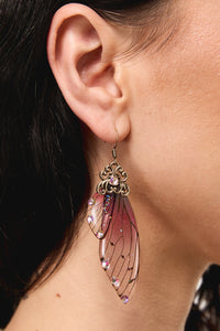 Dangerfield NZ - Plum Ornate Wing Earrings - plum