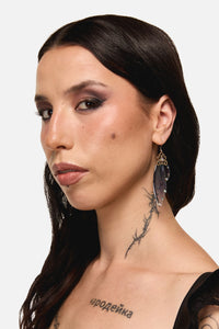 Dangerfield NZ - Blue Ornate Wing Earrings - blue