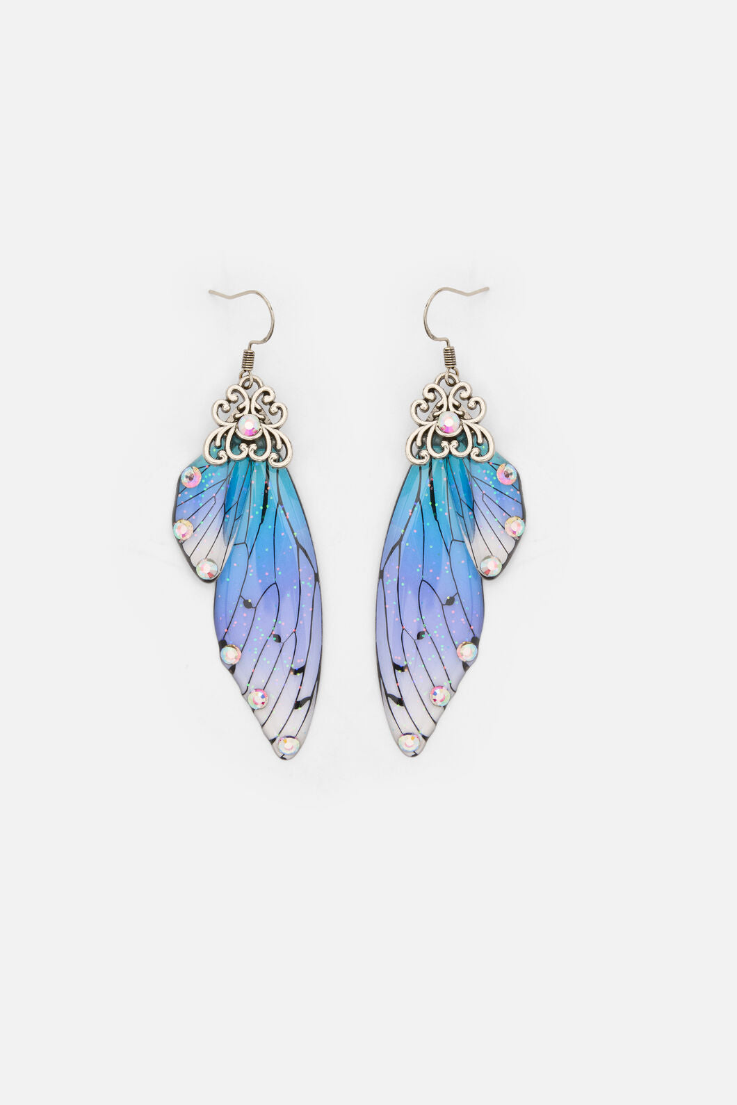 Dangerfield NZ - Blue Ornate Wing Earrings - blue