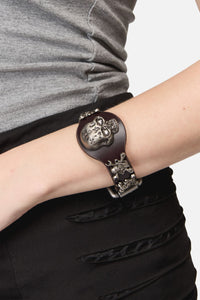 Dangerfield NZ - Skull Leather Cuff - dark-red