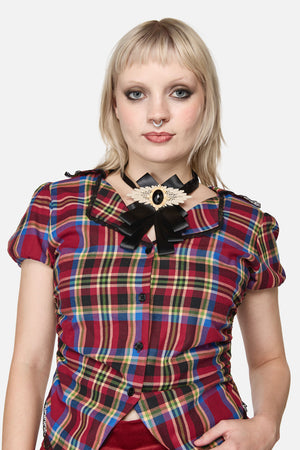 Dangerfield NZ - Ribbon Ornate Neck Bow - black