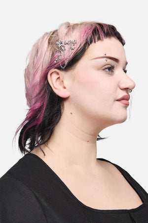 Dangerfield NZ - Sparkle Chain Star Hair Clip - silver