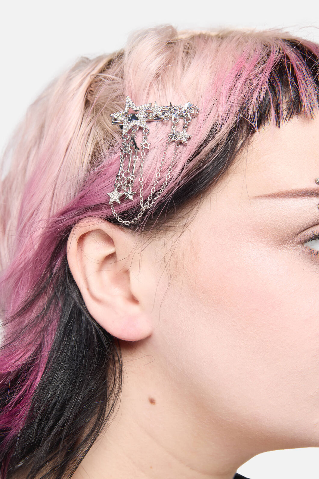 Dangerfield NZ - Sparkle Chain Star Hair Clip - silver