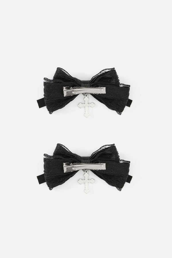 Dangerfield NZ - Cross Bow Slide Hair Clip Set - black