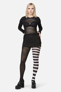 Dangerfield NZ - Plain & Striped Tights - black-white
