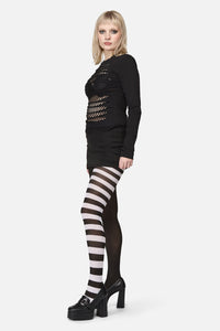 Dangerfield NZ - Plain & Striped Tights - black-white