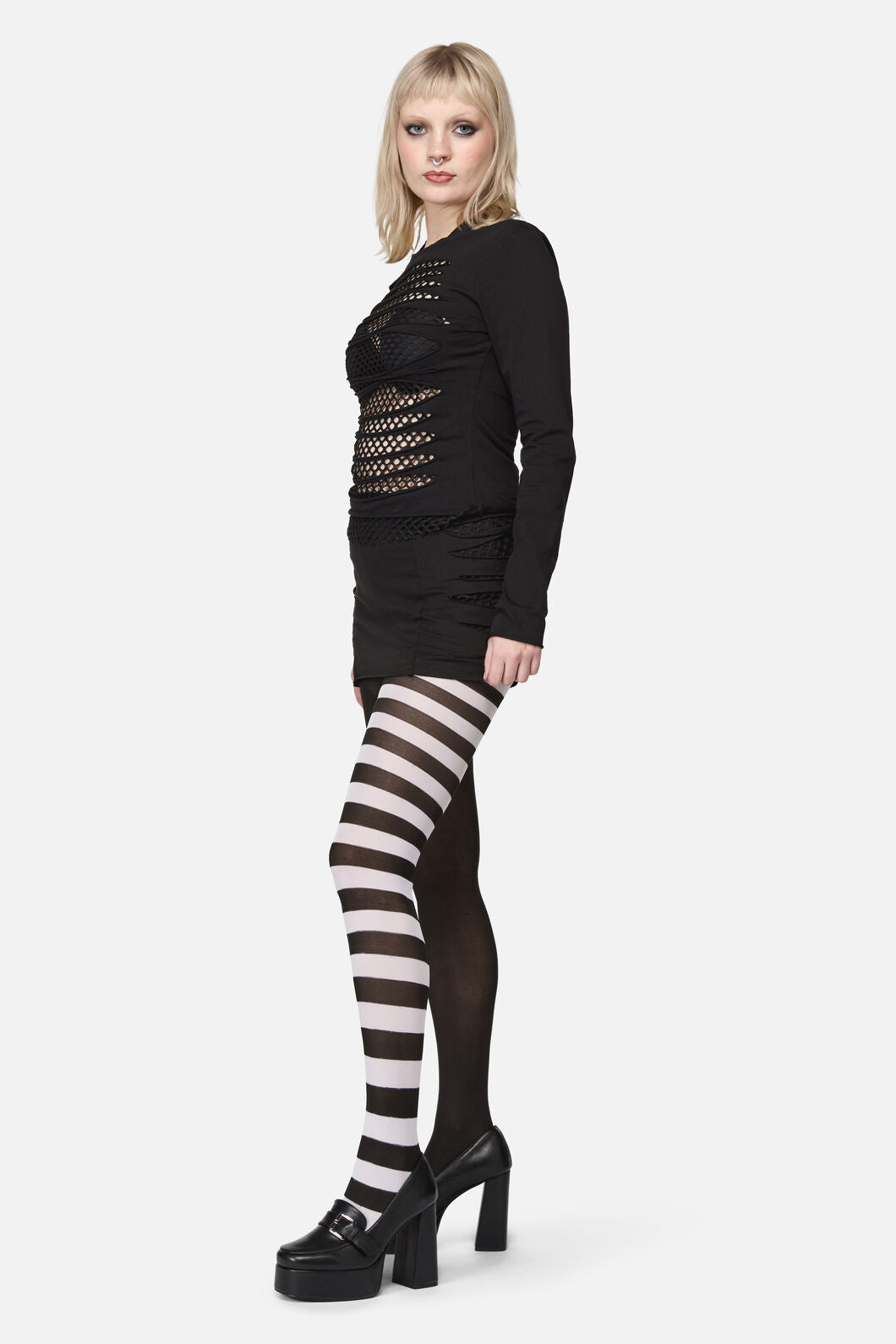 Dangerfield NZ - Plain & Striped Tights - black-white