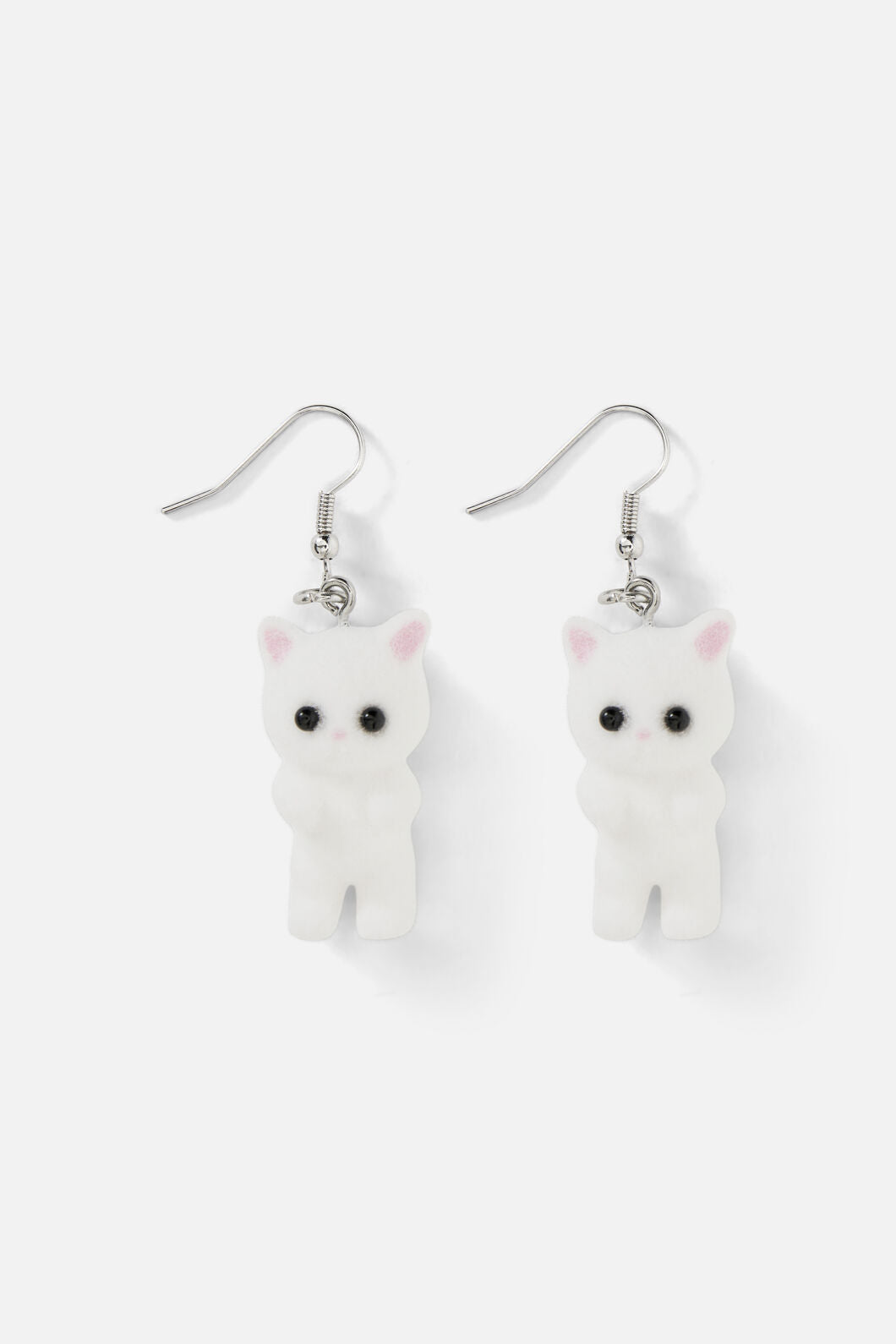 Dangerfield NZ - White Furry Cat Earrings - white